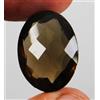 Naturale Luminoso Fumoso Quarzo 25.90 CT Ovale (Checker) Certificato Gemme