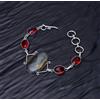 Fatto a mano Bracciale in argento sterling 925 con pietre preziose occhio di tigre in ferr...