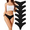 ANSUKOO 6P Perizoma Donna Brasiliane in Microfibra Senza Cuciture: Thong con Design Comodo Vita Bassa, Mutande Invisibili per la Palestra, Panties con Taglio Laser, Tanga Slip Seamless, Multipack