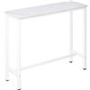 HOMCOM Tavolo da Bar Moderno con Gambe in Acciaio, 120x40x100 cm, Bianco | Aosom Italy