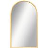 HOMCOM Specchio da Parete ad Arco, 110x65 cm, Cornice in legno, Specchio ad Arco per Soggiorno, Camera, Ingresso, Legno Naturale | Aosom Italy