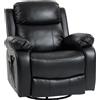 HOMCOM Poltrona Relax Massaggiante con 8 Testine Vibranti, Schienale e Poggiapiedi Regolabili, 98x92x100 cm, Nero | Aosom Italy
