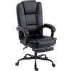 HOMCOM Sedia Ufficio Ergonomica Reclinabile Girevole in Pelle PU con Poggiapiedi, Altezza Regolabile, Nero | Aosom Italy