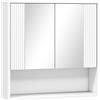 HOMCOM Armadietto Bagno da Parete con Ante Specchiate, Ripiano Regolabile e Mobiletto Ante Soft-close, Bianco | Aosom Italy