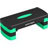 SPORTNOW Stepper Aerobico Regolabile con Riser per Allenamento in Casa, Altezza 10/15/20 cm, Verde | Aosom Italy