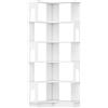 HOMCOM Scaffale Portaoggetti a 6 livelli, Libreria ad Angolo con Pannelli Laterali ad Arco, 60x60x165,5 cm, Bianco | Aosom Italy