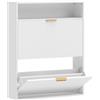 HOMCOM Scarpiera Stretta con 2 Scomparti Ribaltabili e Piano d'appoggio per Corridoio e Ingresso, 80x24x102,5 cm, Bianco | Aosom Italy