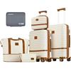 Joyway set bagagli, Bianco e marrone., 51 cm, Carry On, Valigia