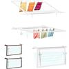 Flo.mar Stendino da Balcone e Parete 150x70 cm - Kit Montaggio Incluso - Stendibiancheria da Esterno Ribaltabile e Salvaspazio in Alluminio - 8 Cavi in Nylon - Stendipanni a Scomparsa (Flip)