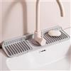 Odot Tappetino per Rubinetto Cucina Bagno in Silicone Tappetino per Lavello Paraspruzzi Lavello Cucina Ad Asciugatura Rapida Tappetino Multiuso per Lavello e Proteggi Lavandino (Grigio,45x14x2,1 cm)