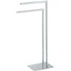 Gedy Felix Piantana Portasciugamani da Terra con 2 Bracci, Piantana Portasalviette Bagno in Acciaio Inox e Metallo Finitura Cromato Base Rettangolare Zavorrata Dimensioni L20xP39,2xH77,8cm Peso 2,38kg