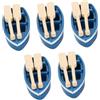 JECOMPRIS Mini Barchetta in Resina Blu con Remi, Set da 5 Pezzi per DIY