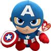 TY Beanie Boos Collezione Marvel, Captain America, Tutti i Tuoi Eroi Preferiti in Versione Morbido Peluche da Collezionare, Idea Regalo per Grandi e Piccini 20 cm T41189