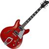 Hagstrom Super Viking Wild Cherry Transparent Chitarra Semi-Hollow Body Hagst...