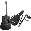 IBANEZ V54NJP-WK Black Weathered Open Pore Chitarra Acustica Dreadnought Nera...