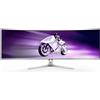 Philips Philips Evnia 8000 49M2C8900 - Monitor OLED - gaming - curvato - 49 (48.9 visualizzabile) - 5120 x 1440 Dual Quad HD @ 240 Hz - 1000 cd/m² - 15000000:1 - DisplayHDR 400 True Black - 0.03 ms - 2xHDMI, DisplayPort, USB-C - altoparlanti - bianco …