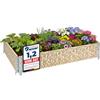 Garronda Orto Rialzato da Esterno con Stampa - Cassoni Orto Decorativi, Aiuola Rialzata in Legno 120x80x20 cm per Piante, Fiori, Erbe, Frutta e Verdura GD-0075 (Foglia, 1 pz)