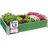 Garronda Orto Rialzato da Esterno con Stampa - Cassoni Orto Decorativi, Aiuola Rialzata in Legno 120x80x20 cm per Piante, Fiori, Erbe, Frutta e Verdura GD-0075 (Foglia con sfondo, 1 pz)
