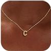 Milacolato Collana Con Iniziale Personalizzata Nome Collana Argento 925 Donna Placcata Oro 18K Ciondolo Collana Con Lettera Iniziale Regalo Ragazza Mamma Compleanno-GC