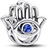 PANDORA Moments 794062C01 - Charm a forma di mano di Fatima in argento sterling con cristalli artificiali, compatibile Moments