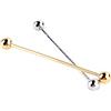 Generic 2 aghi per cravatta da uomo in acciaio placcato oro con chiusura a clip Barbell, spilla, 6 cm, design unico, attraente, colletto della camicia decorato, bell'aspetto, fantastico, Conchiglia
