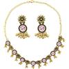 VLYX Set di Gioielli Tradizionali Indiani per Donna, Collana e Orecchini Jhumka, Stile Boho Etnico Regalo da Matrimonio (Rosa)