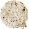 SeaRoomy Burritos - Coperta a tortilla, morbida coperta rotonda con tortilla gigante, morbida coperta rotonda e morbida (giallo chiaro, 120 cm)