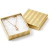TheDisplayGuys For Your Modern Living The Display Guys ~ Confezione da 100 scatole regalo in cartone riempito di cotone dorato - Confezione da 100 scatole regalo in lamina d'oro (3 1/2 x 3 1/2 x 2,5 cm #33)