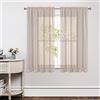Joydeco Tende velate in lino, lunghezza 160 cm, 2 pannelli, con tasca per asta, tende lunghe e trasparenti per finestra, camera da letto, soggiorno, leggere, pannelli semi-drappeggiati per cortile e
