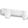 Ideal Lux RUDY SQUARE APPLIQUE A PARETE ORIENTABILE 2 LUCI ATTACCO GU10 LAMPADINE INCLUSE BIANCO