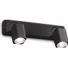 Ideal Lux RUDY SQUARE APPLIQUE A PARETE ORIENTABILE 2 LUCI ATTACCO GU10 LAMPADINE INCLUSE NERO