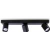 Ideal Lux RUDY SQUARE APPLIQUE A PARETE ORIENTABILE 3 LUCI ATTACCO GU10 LAMPADINE INCLUSE NERO