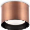 Ideal Lux SPIKE TONDO FARETTO 1 LUCE ATTACCO GX53 LAMPADINA INCLUSA RAME