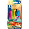 Staedtler Ball 4230C8E2-2 - Penna a sfera triangolare, larghezza linea M circa 1,00 mm, per scrittura rilassata, astuccio di cartone con 8 penne, colori assortiti, edizione Multiverse, 4230C8E2-2