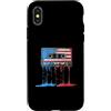 Paint Dripping Patriotic 4th of July US Custodia per iPhone X/XS Nastro a cassetta retrò anni '80 bandiera americana USA Drip Graffiti