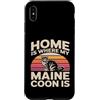 Maine Coon Cat Lover Home Retro Sunset Custodia per iPhone XS Max Casa è dove il mio Maine Coon è amante dei gatti