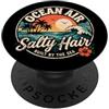 Coastal Sunset Paradise Co. Men Women Ki Ocean Air Salato Capelli Beach Club Retro Costiera Tramonto PopSockets PopGrip Adesivo