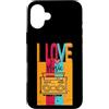 Retro Music Design Custodia per iPhone 16 Plus I Love Music - Boombox retrò anni '80, stile vintage