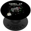 Aesthetic Pixel Retro Lab Designs Livello 14 Gioco di compleanno unicorno giocatore sbloccato Quattordici PopSockets PopGrip Adesivo