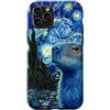 Watercolour Fashion Kitty Shades Custodia per iPhone 11 Pro Hamster Blue Painting Majestic Capibara Notti Stellate