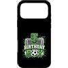 Kids Football Soccer Birthday Boy Appare Custodia per iPhone 17 Pro Max Rete da calcio per 5° compleanno, 5 anni, tema calcio