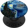 Watercolour Fashion Kitty Shades Hamster Blue Painting Majestic Capibara Notti Stellate PopSockets PopGrip Adesivo