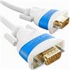 KabelDirekt - Cavo adattatore da connettore VGA a VGA - 7,5 m - per una qualità dell'immagine massima grazie ai conduttori in rame altamente purificato (Bianco, HD, connette il PC al monitor/D-Sub 15)