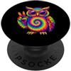 Cool and Groovy Funny Animals Gufo retrò hippie segno della pace regalo PopSockets PopGrip Adesivo