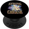 String Cheese Galaxy Mozzarella Stick Ap Grafica retrò a forma di mozzarella con motivo «Cheese Galaxy» PopSockets PopGrip Adesivo
