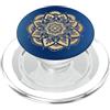 MandalaGrips Blu Giallo Mandala Fiore Chic Elegante Design Boho PopSockets PopGrip per MagSafe