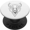hunter animals forest weapon rifle shot Animale selvatico con cacciatore di corna PopSockets PopGrip Adesivo