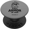 Faithful Warrior Apparel for Spiritual G Indossa l'armatura di Dio per forza spirituale ogni giorno PopSockets PopGrip Adesivo