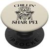 Shar Pei Dog Lover Gifts Rilassarsi con la mia poltrona estiva per cani Shar Pei PopSockets PopGrip Adesivo