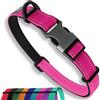 Sweetie Collare Cane Imbottito Neoprene - Riflettente & Anello Alluminio Anti-Ruggine - Regolabile S M L - Collare per Cani Taglia Media Piccola Grande - Rosa
